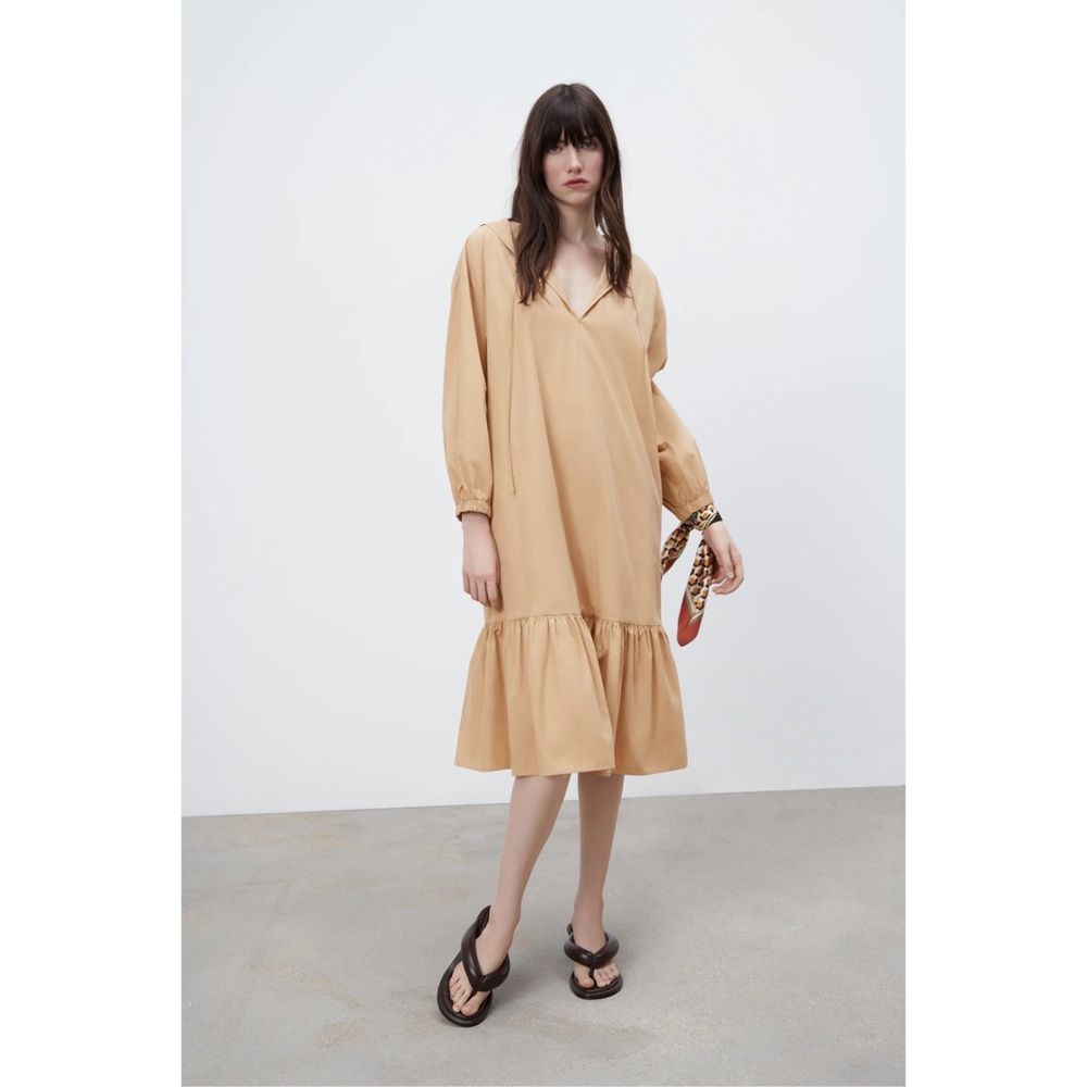 Zara Beige Midi Dress
